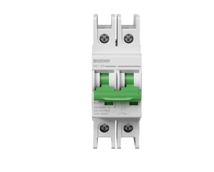 IP65 DC Miniature Circuit Breaker 600V 63A 2Pole DC MCB SAA/ TUV Certified BB1-63